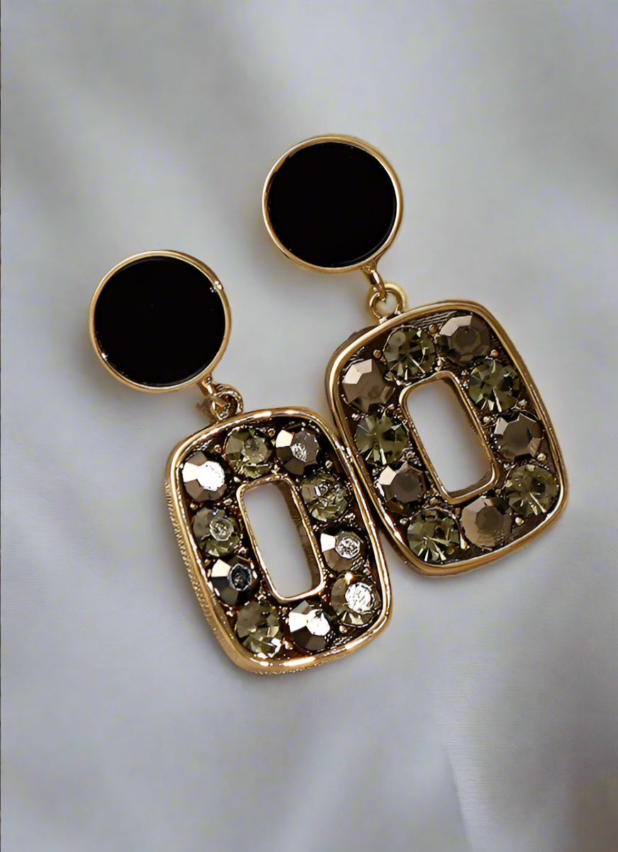 Rhinestone Embellished Dangle Earrings