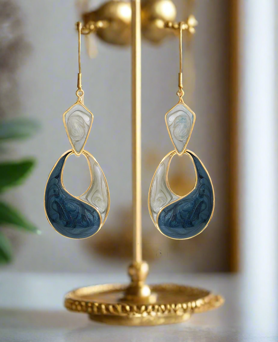 Dual-Tone Dangle Earrings